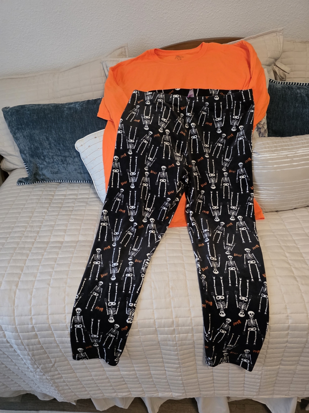 Orange Skeleton Legging Set - Black Skeleton Pants